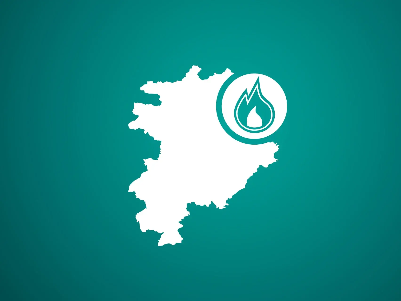 Das Pikto zeigt das Netzgebiet mit einer Gasflamme
