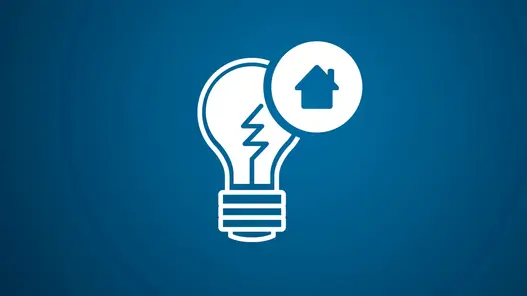 Das Pikto zeigt eine Glühbirne mit einem Haus