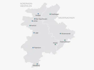 Bild einer Netzgebietkarte in grau auf einem weißen Hintergrund