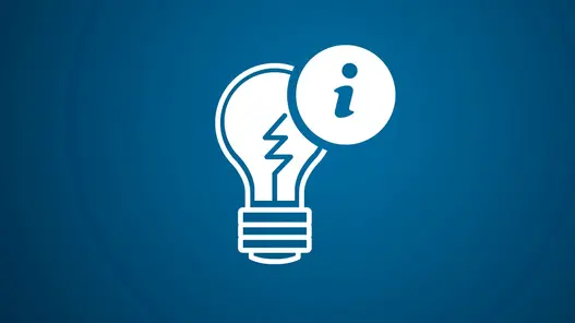 Das Pikto zeigt eine Glühbirne mit einem Info Bubble