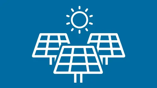 Ein Piktogramm einer PV-Anlage und Sonne
