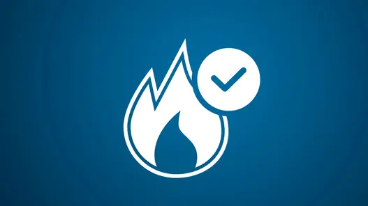 Das Pikto zeigt eine Gasflamme mit einem Haken