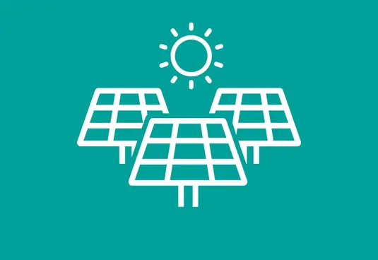 Ein Piktogramm einer PV-Anlage und Sonne